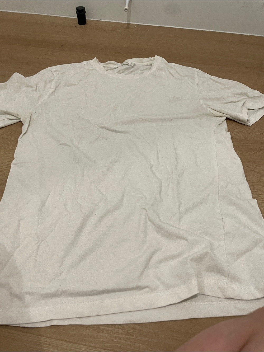 Zara Men's White Short Sleeve Crewneck Tee
